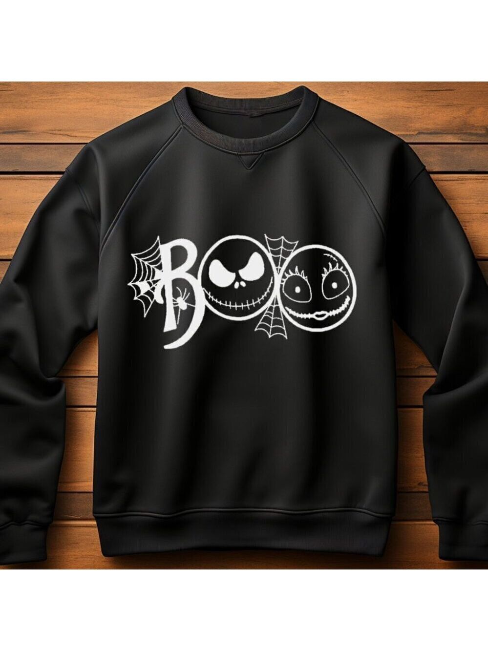 Nightmare Before Christmas Boo Halloween Cusyom Handcrafted Sweatshirt Sweater